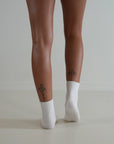 Ribbed / Cotton Socks / White