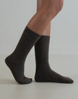 X Long / Cashmere Wool Socks / Brown