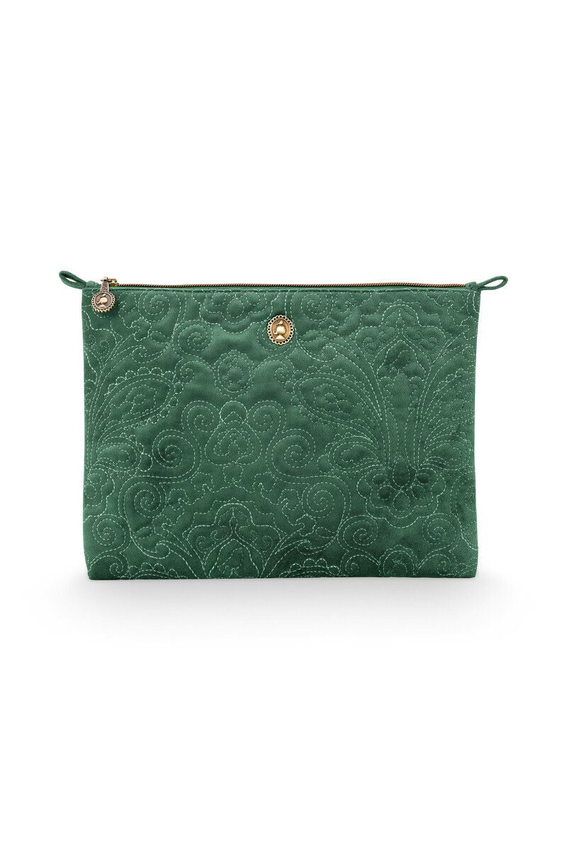 Cosmetic Flat Pouch / Large / Velvet Quilted / MOQ 1