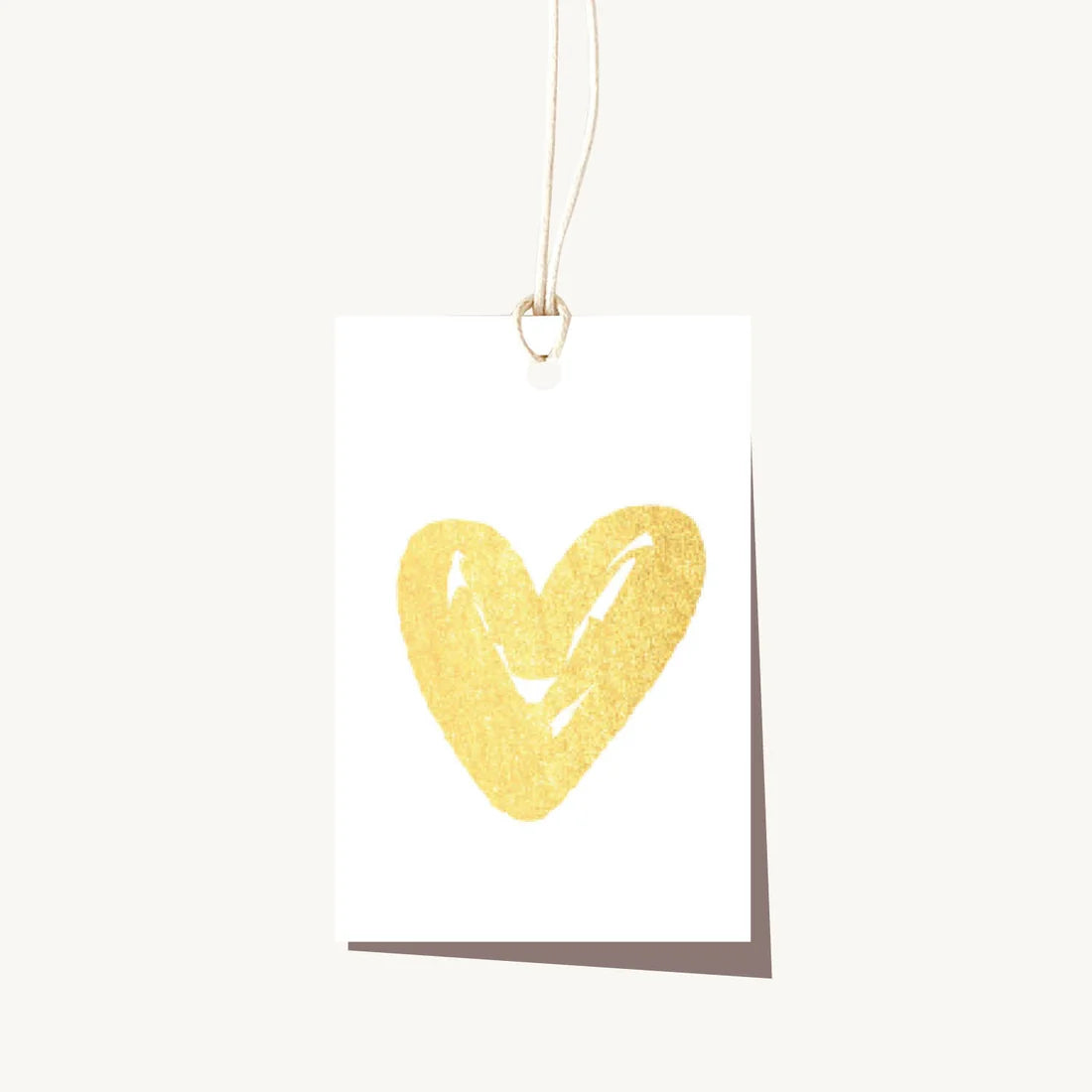 Tag / Brushy Gold Heart / $1.34 unit / MOQ 1 pack of 10