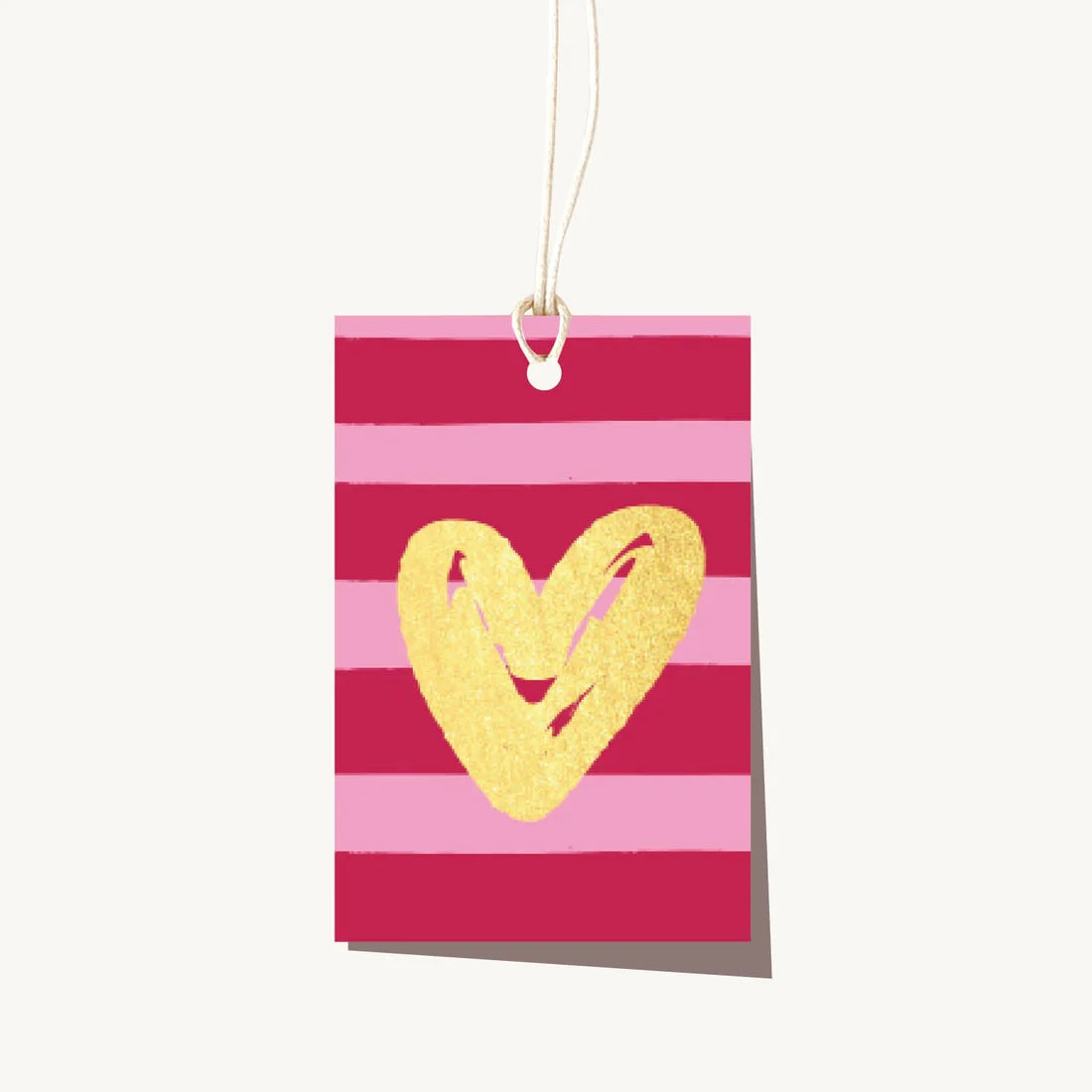 Tag / Brushy Gold Heart Berry Stripe / $1.34 unit / MOQ 1 pack of 10