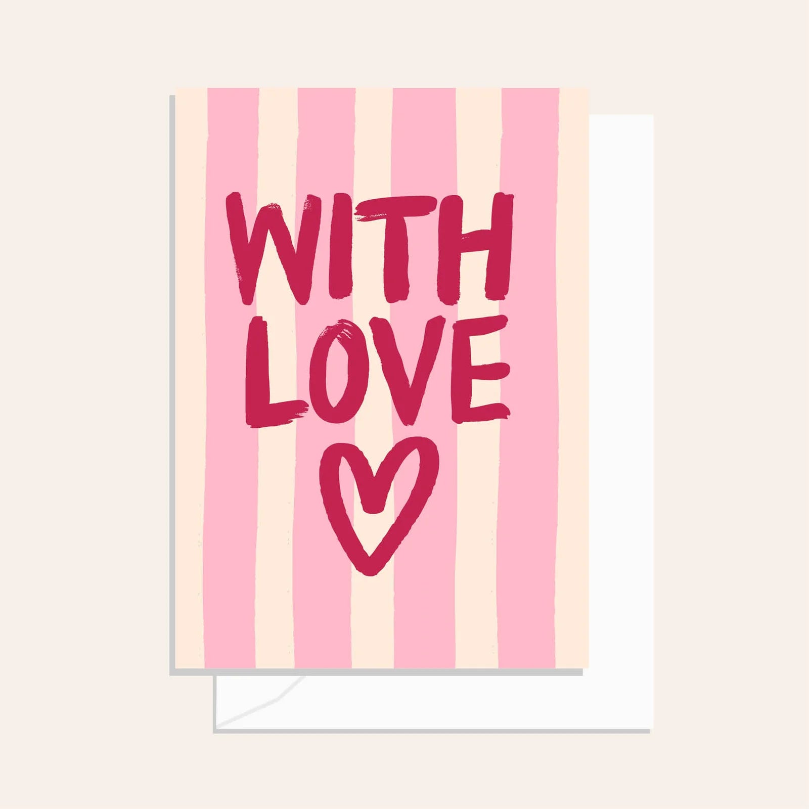 Greeting Card / Brushy With Love Stripe / $2.95 unit / MOQ 1 pack of 6