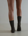 Cable Knit / Cashmere Wool Socks / Choc