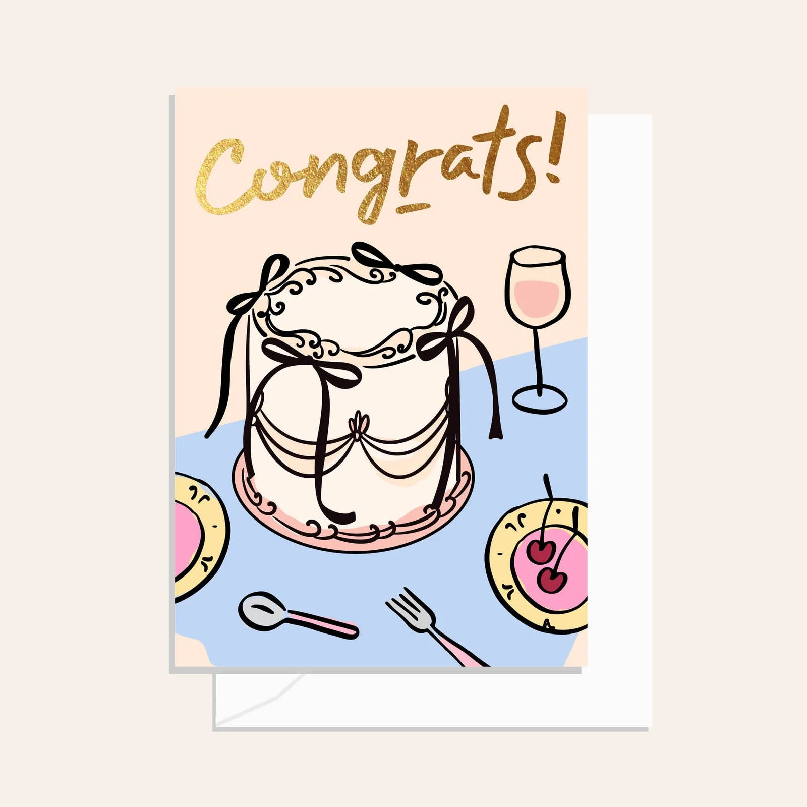 Greeting Card / Congrats Tablescape / $3.15 unit / MOQ 1 pack of 6