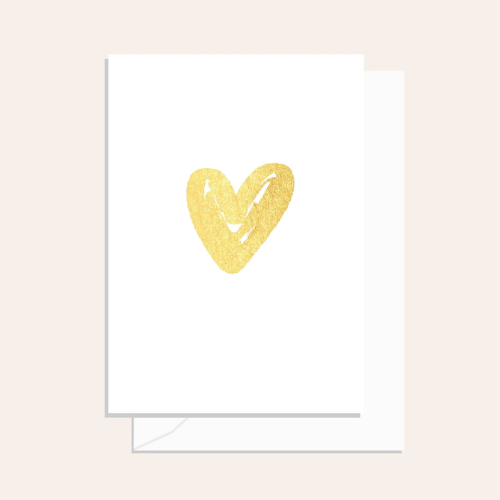 Greeting Card / Gold Heart Brushy / $3.15 unit / MOQ 1 pack of 6