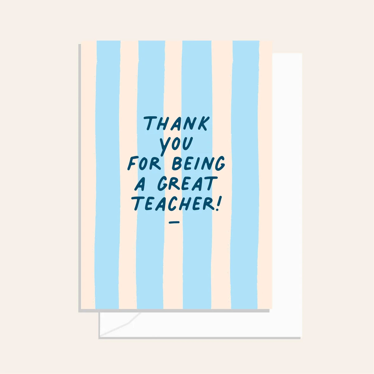 Greeting Card / Great Teacher Ocean Stripe / $2.95 unit / MOQ 1 pack of 6