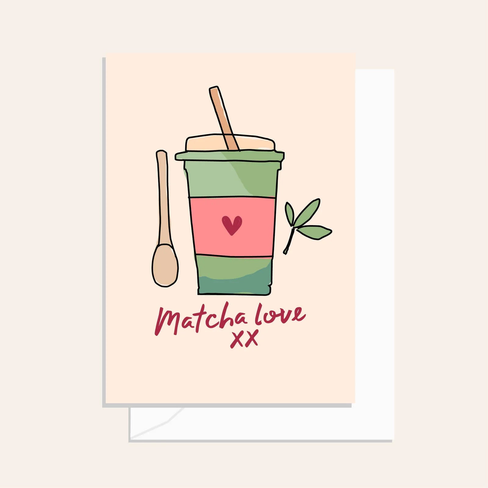 Greeting Card / Matcha Love / $2.95 unit / MOQ 1 pack of 6