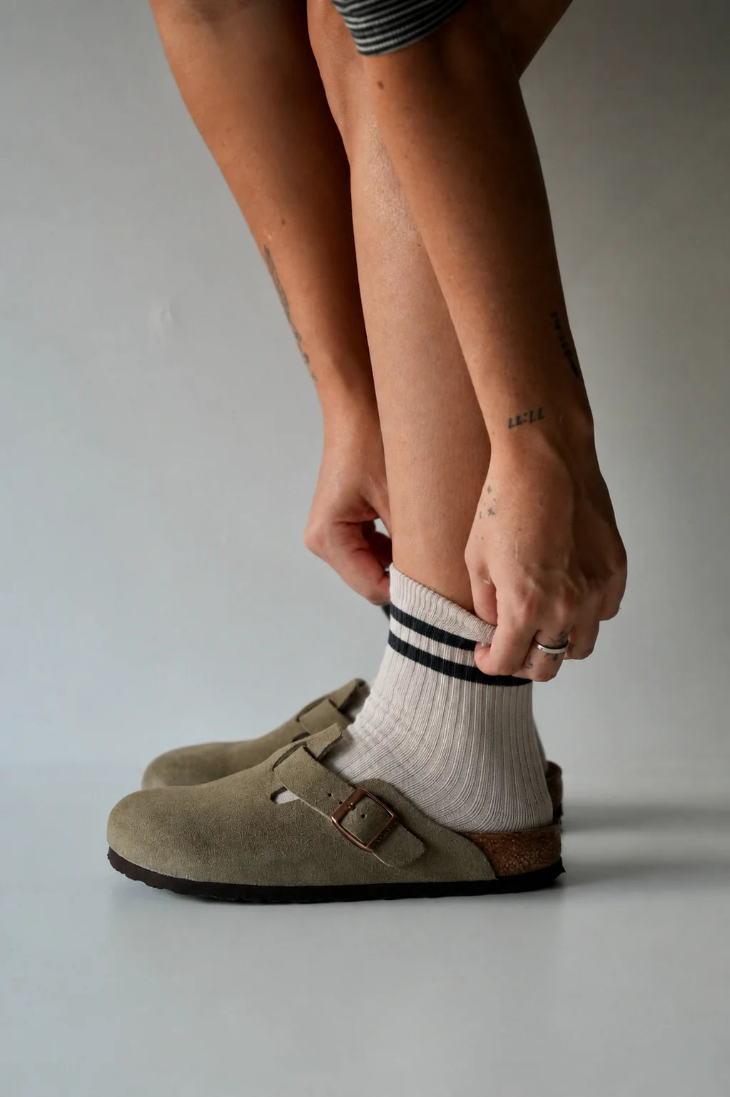 Classic Cotton Twin Stripe Charcoal