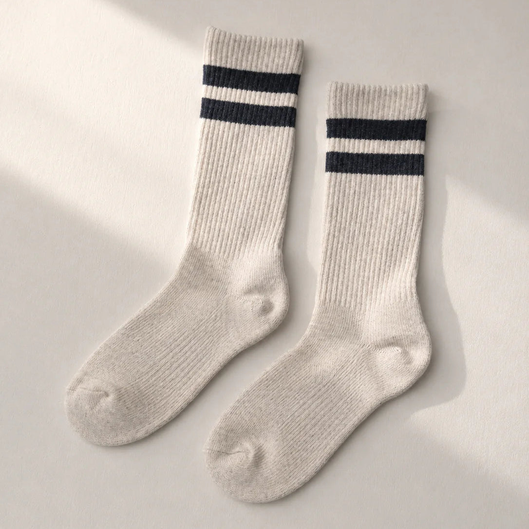 Classic Cotton Twin Stripe Charcoal