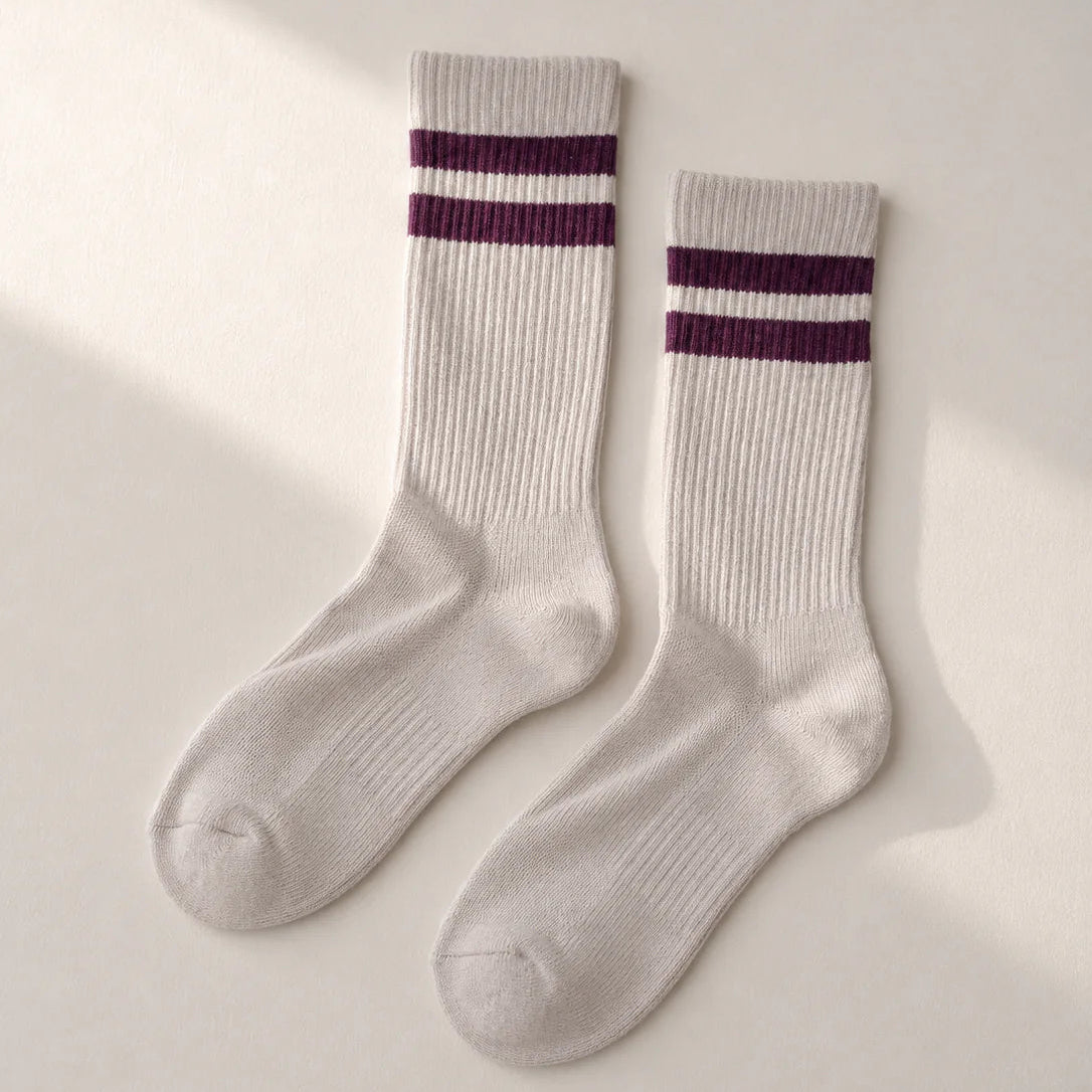 Classic Cotton Twin Stripe Plum