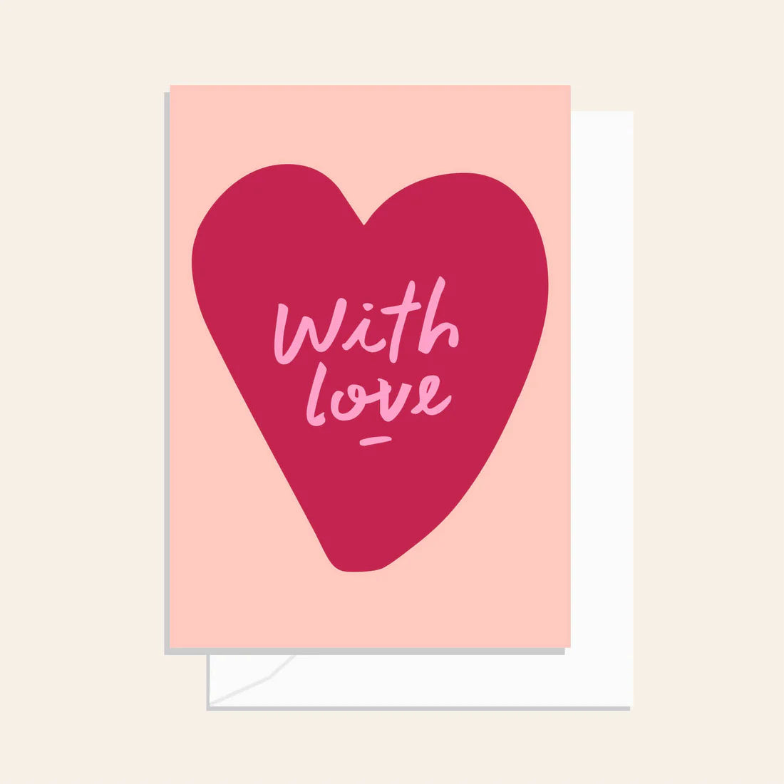 Greeting Card / With Love Heart Cherry / $2.95 unit / MOQ 1 pack of 6