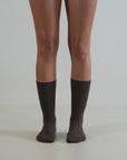 X Long / Cashmere Wool Socks / Brown
