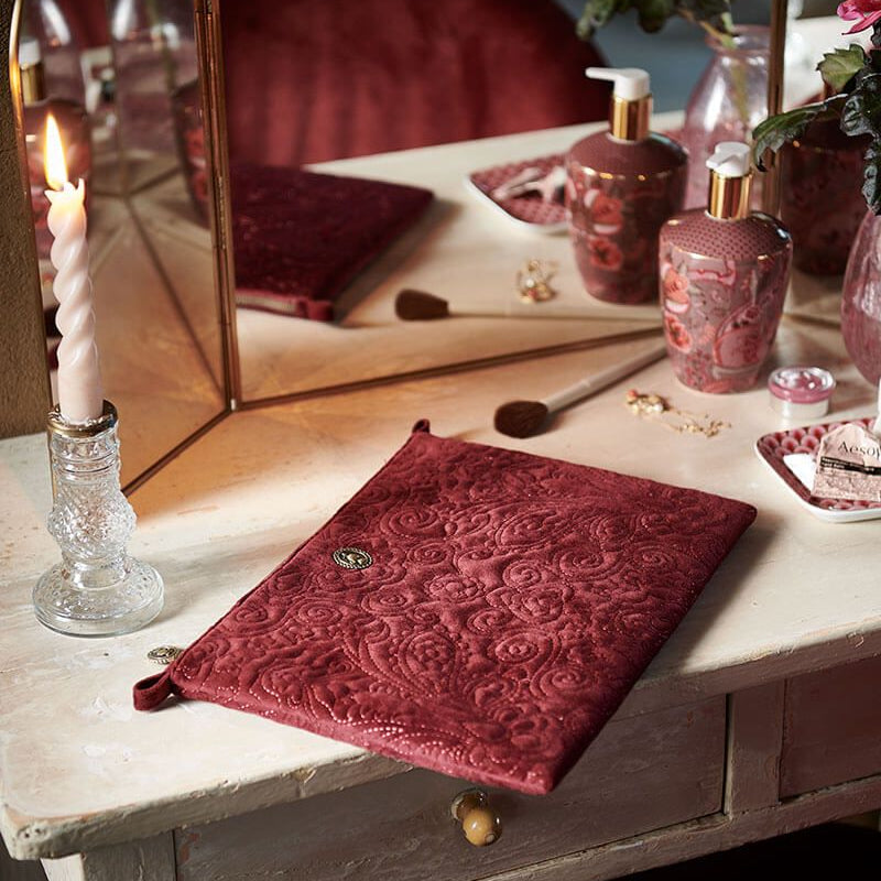 Cosmetic Flat Pouch / Large / Velvet Quilted / MOQ 1
